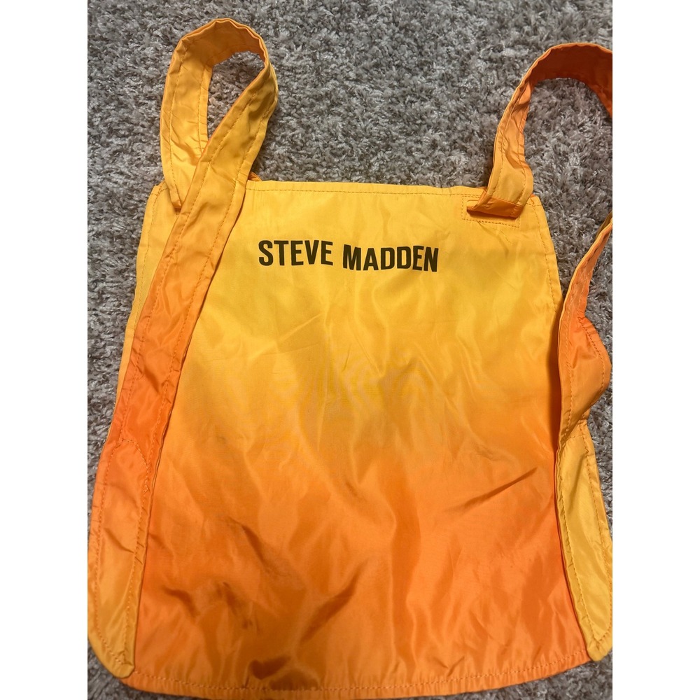 Steve Madden Tote to Backpack Orange Yellow Ombre Nylon Bag TRV1270 NEW